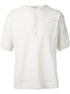 Maison Flaneur Button Up Sweatshirt, Men's, Size: 44, White, Cotton
