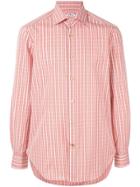 Kiton Check Shirt - Orange