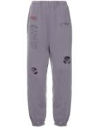 Ground Zero Distressed Track Trousers - Purple