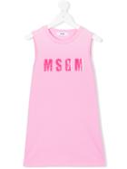 Msgm Kids Logo Printed Dress - Pink & Purple