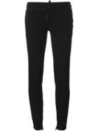 Dsquared2 Skinny Medium Waist Jeans, Women's, Size: 42, Black, Cotton/polyester/calf Leather