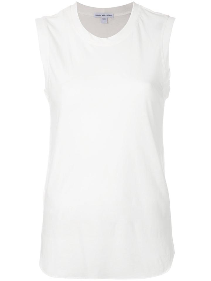 James Perse High Neck Vest Top - White