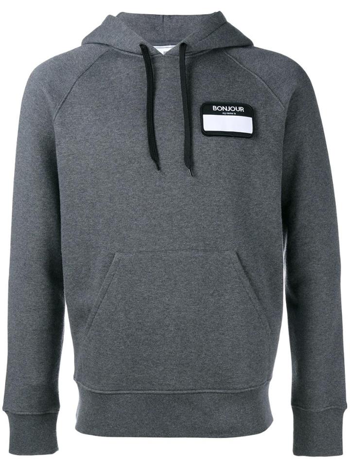 Ami Alexandre Mattiussi Hooded Sweatshirt Bonjour Patch - Grey