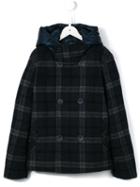 Herno Kids Checked Coat, Boy's, Size: 13 Yrs, Blue