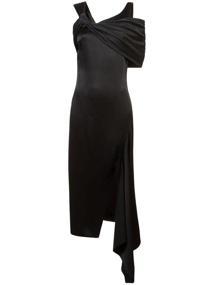 Monse Cold Shoulder Asymmetric Dress - Black