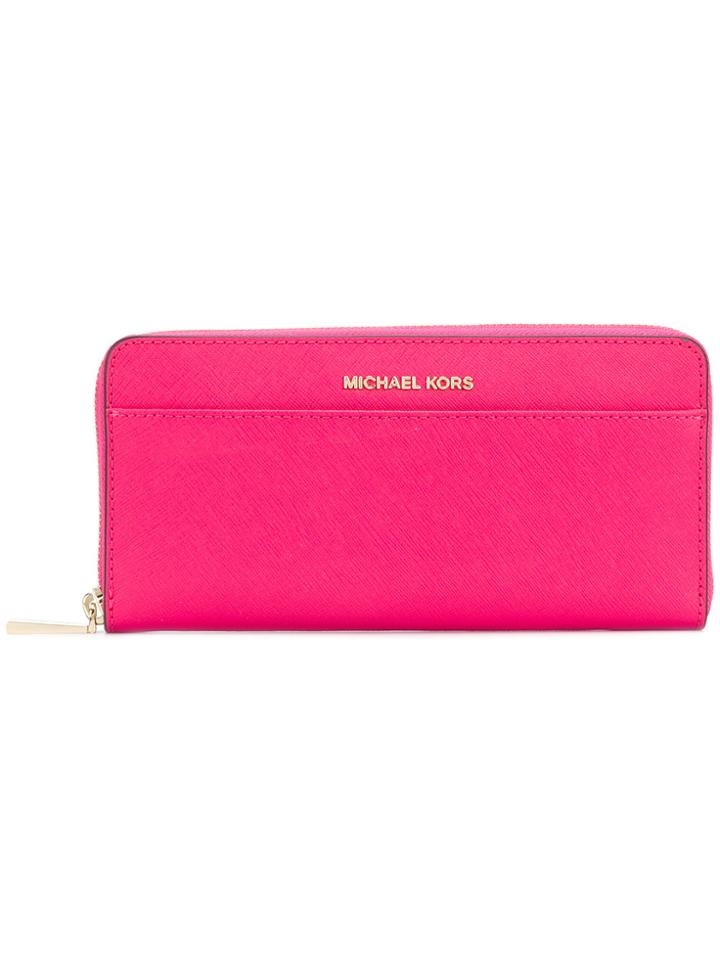 Michael Kors Zip Around Wallet - Pink & Purple