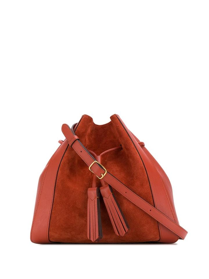 Mulberry Millie Suede Tassel Tote Bag - Orange