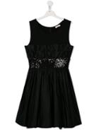 Monnalisa Teen Sleeveless Embellished Dress - Black