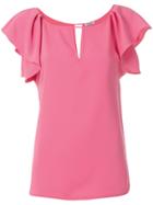 P.a.r.o.s.h. Ruffled Sleeves T-shirt - Pink & Purple