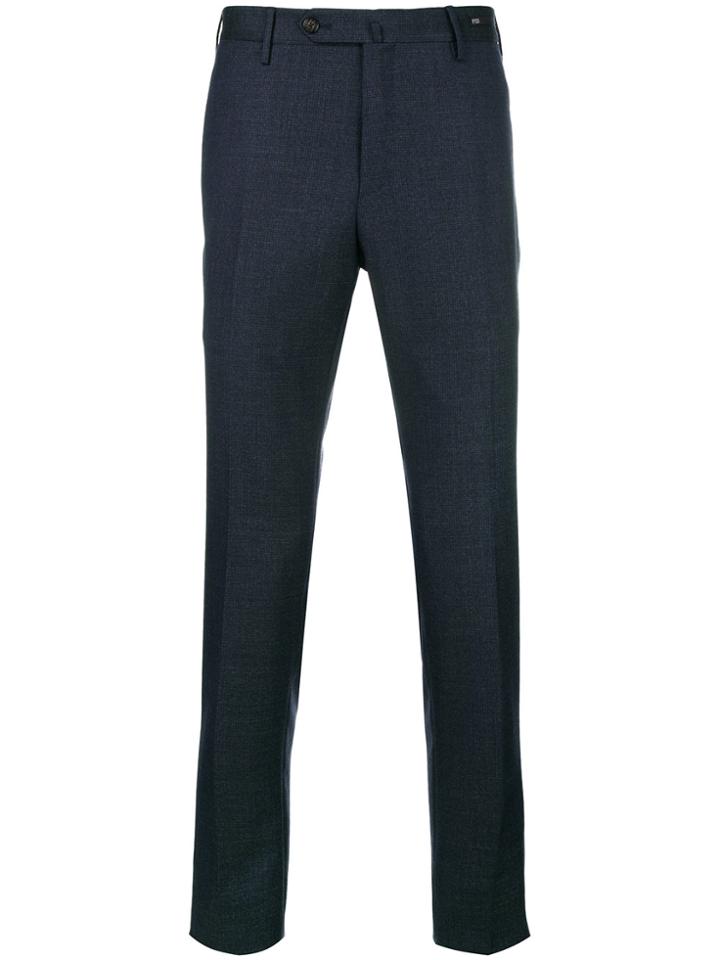 Pt01 Creased Slim-fit Trousers - Blue