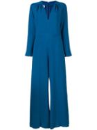 Stella Mccartney Long Sleeved Jumpsuit, Women's, Size: 40, Blue, Viscose/acetate/spandex/elastane