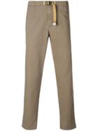 White Sand Side Stripe Cropped Trousers - Nude & Neutrals