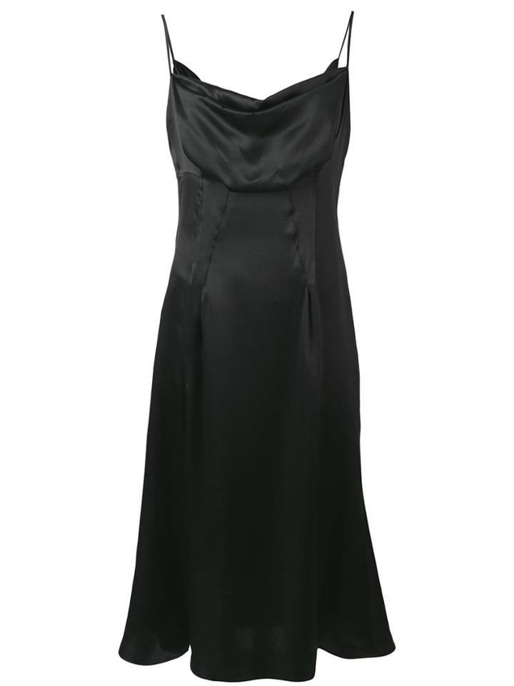Versace Draped Silk-satin Dress - Black