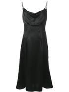 Versace Draped Silk-satin Dress - Black