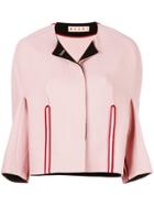 Marni Collarless Structured Jacket - Pink & Purple