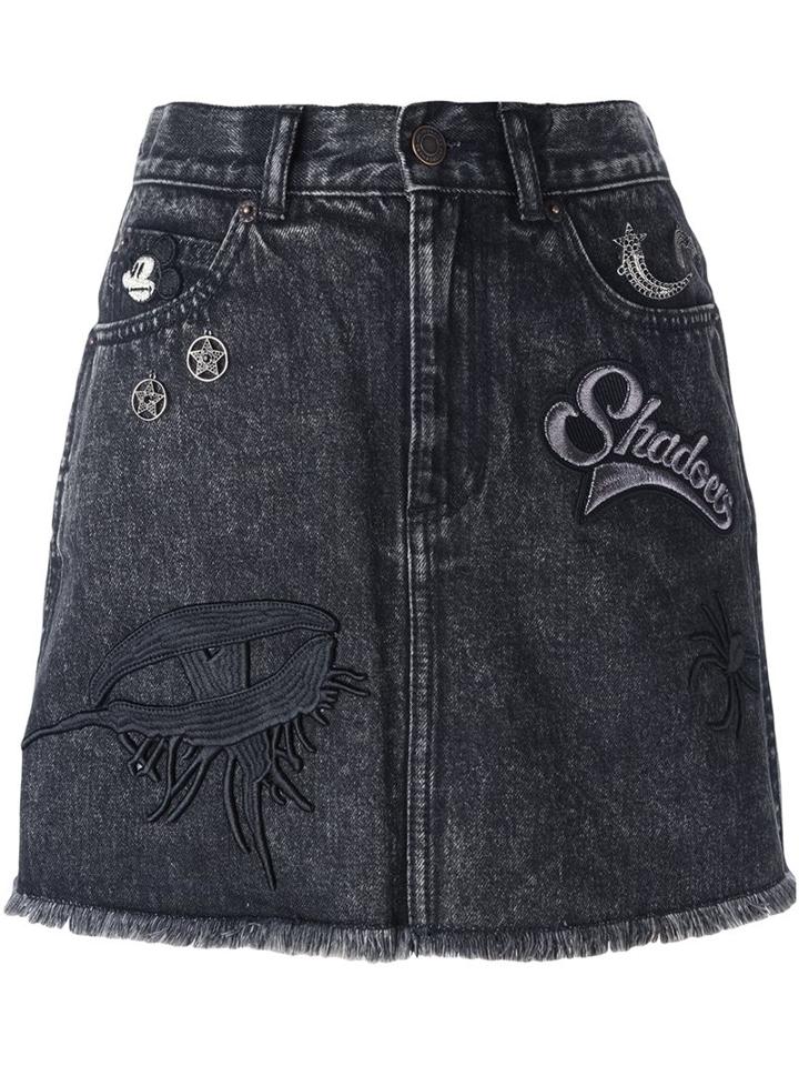 Marc Jacobs Patched Denim Skirt
