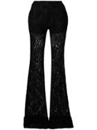 Stella Mccartney Floral Lace Boot Cut Trousers - Black