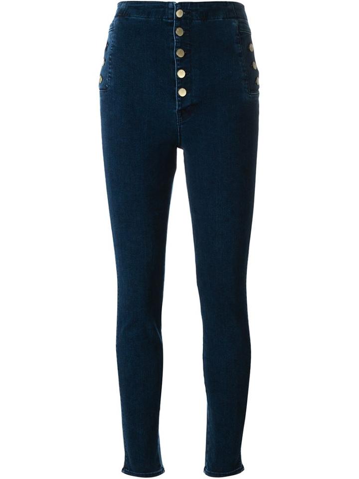 J Brand High Waisted Jeans, Women's, Size: 24, Blue, Cotton/polyester/spandex/elastane