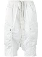 Rick Owens Drop-crotch Cargo Shorts, Men's, Size: 46, Grey, Polyester