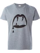 Saint Laurent Blood Luster T-shirt, Men's, Size: Xl, Grey, Cotton