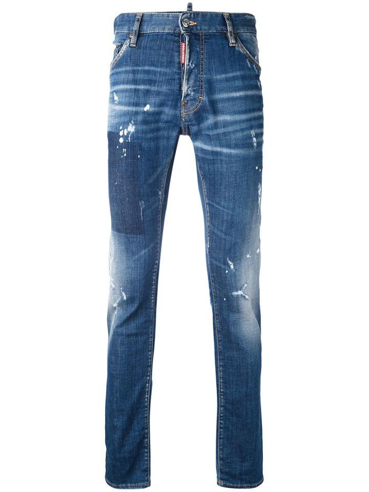 Dsquared2 - Distressed Slim Jeans - Men - Cotton/spandex/elastane - 52, Blue, Cotton/spandex/elastane