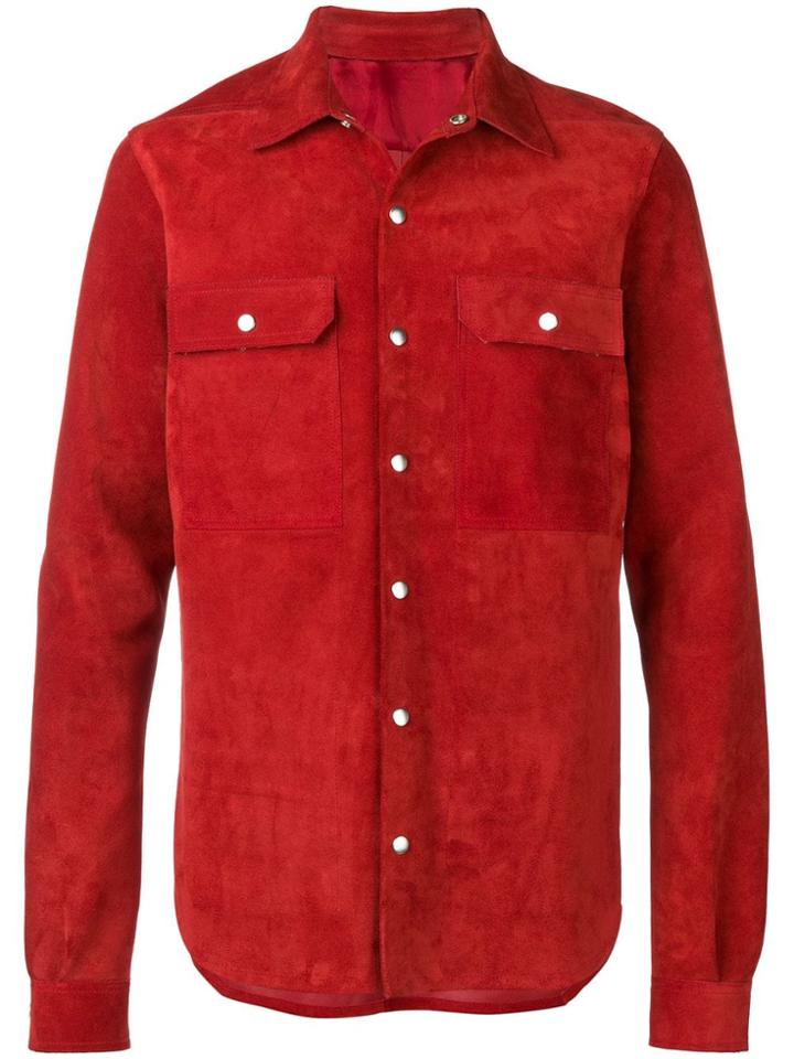 Rick Owens Front Pocket Shirt - Red