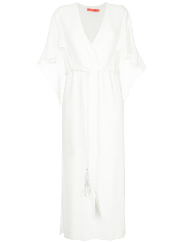 Manning Cartell V-neck Cape Dress - White