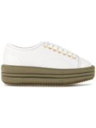 Marc Ellis Quilted Platform Sneakers - White
