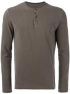 Majestic Filatures Henley T-shirt, Men's, Size: Medium, Green, Cotton/spandex/elastane