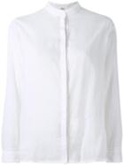 Vanessa Bruno Athé Mandarin Neck Ribbed Shirt, Women's, Size: 40, White, Cotton
