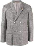Education From Young Machines Double-breasted Chevron Blazer - Grey