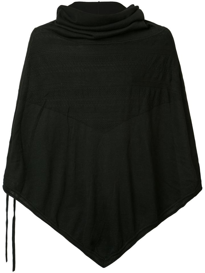 Private Stock Roll Neck Poncho - Black