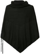 Private Stock Roll Neck Poncho - Black
