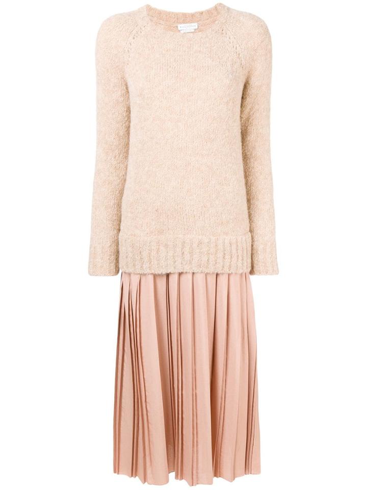 Ballantyne Pleated Knit Dress - Nude & Neutrals