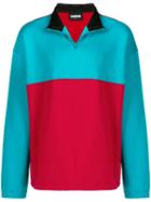 Pleasures Contrast Panel Fleece Sweatshirt - Red