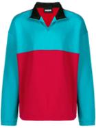 Pleasures Contrast Panel Fleece Sweatshirt - Red