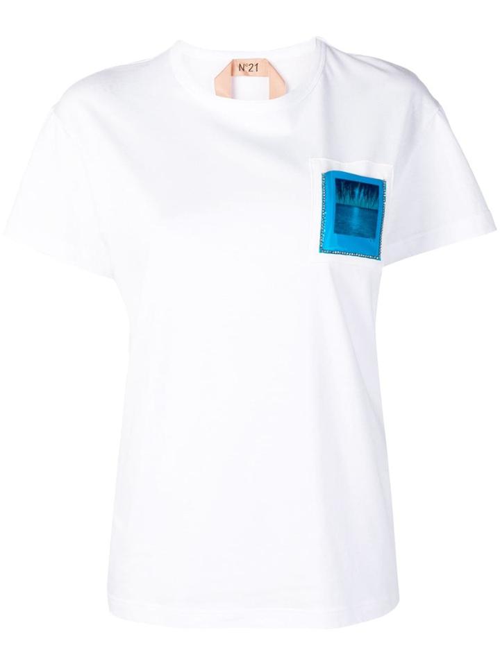 No21 Polaroid Patch T-shirt - White