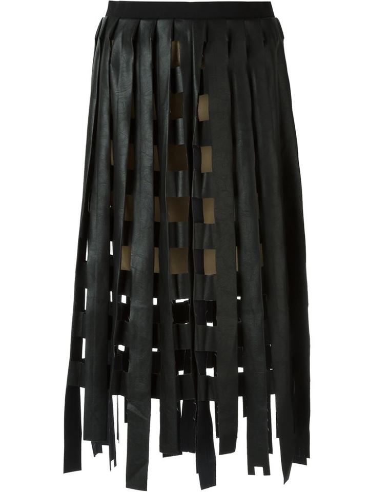 Aviù Cut-out Faux Leather Skirt