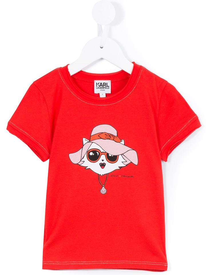 Karl Lagerfeld Kids - Choupette T-shirt - Kids - Cotton/modal - 8 Yrs, Girl's, Red