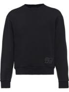 Prada Cotton Fleece Sweatshirt With Logo - Black
