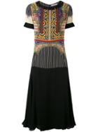 Etro - Fringed Layered Dress - Women - Silk - 44, Black, Silk