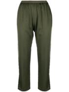 Semicouture Elasticated Waist Cropped Trousers - Green