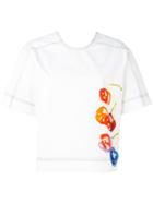 Msgm - Printed T-shirt - Women - Cotton - 40, White, Cotton