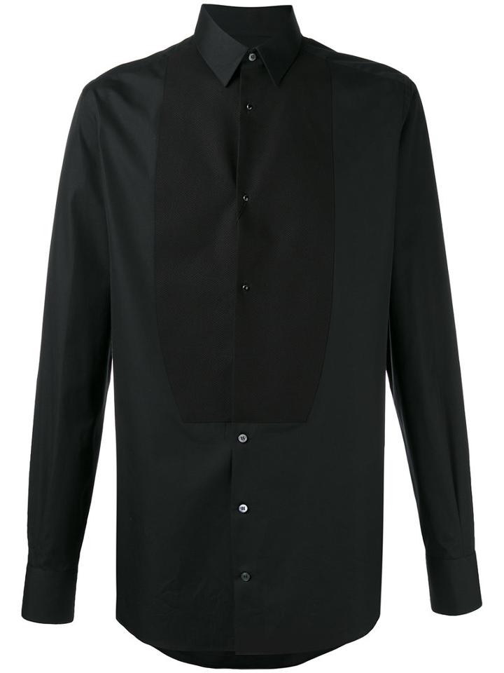 Dolce & Gabbana Patched Trim Shirt, Men's, Size: 40, Black, Cotton