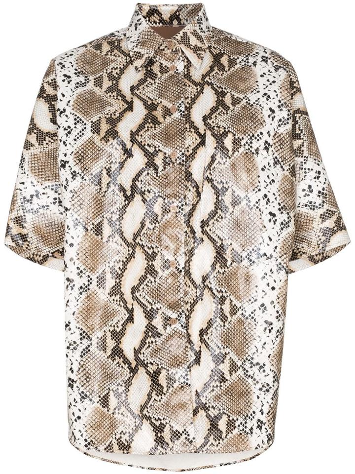 Pushbutton Python-print Shirt - Neutrals