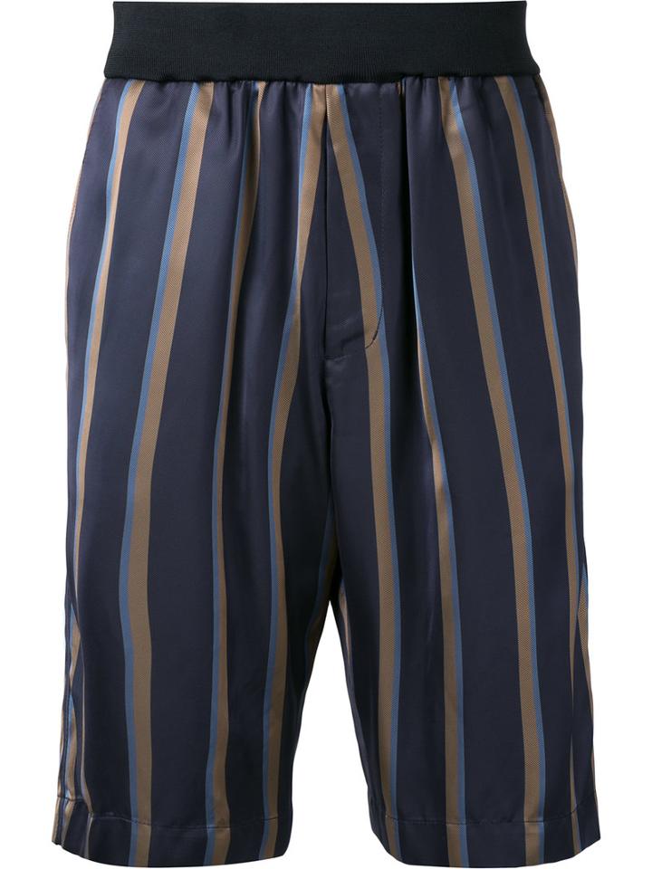 3.1 Phillip Lim - Striped Shorts - Men - Viscose - S, Brown, Viscose