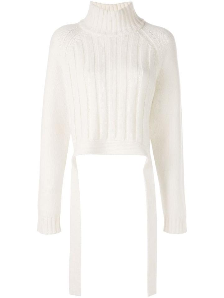 Proenza Schouler Cropped Wool Cashmere Turtleneck Knit Top - Neutrals