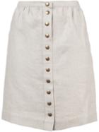 A.p.c. Buttoned Skirt, Women's, Size: 36, Nude/neutrals, Linen/flax