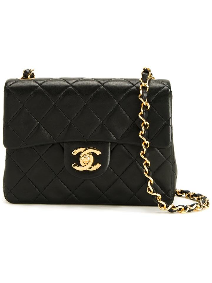 Chanel Vintage Cc Quilted Shoulder Bag, Women's, Black