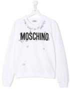 Moschino Kids Teen Logo Print Sweatshirt - White